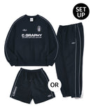 [Hoshi Wearing] [SET] (Choose long pants or shorts) 24H track V-neck sweatshirt set-up_navy