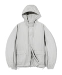 [Hoshi Wearing] Washed cotton hooded zip-up_4color