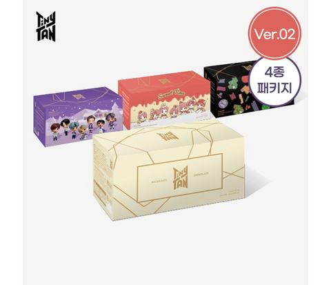 TinyTAN Message Chocolate Ver.2_4 discount packages (Dynamite + Sweet Time + Purple Holidays + Wappen)