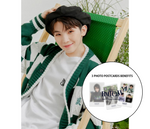[WOOZI Collection] Checkerboard Waffle Cardigan_Green (3 photo postcards benefits)